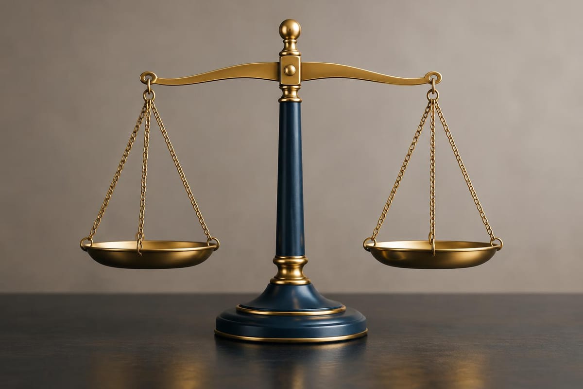 Balança de dois pratos representando a comparação entre dois tipos de benefício